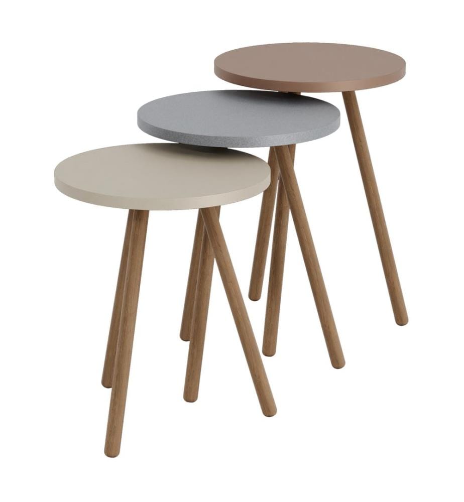 Beistelltisch Set Hjørring im 3er Set Rund 49x34 cm