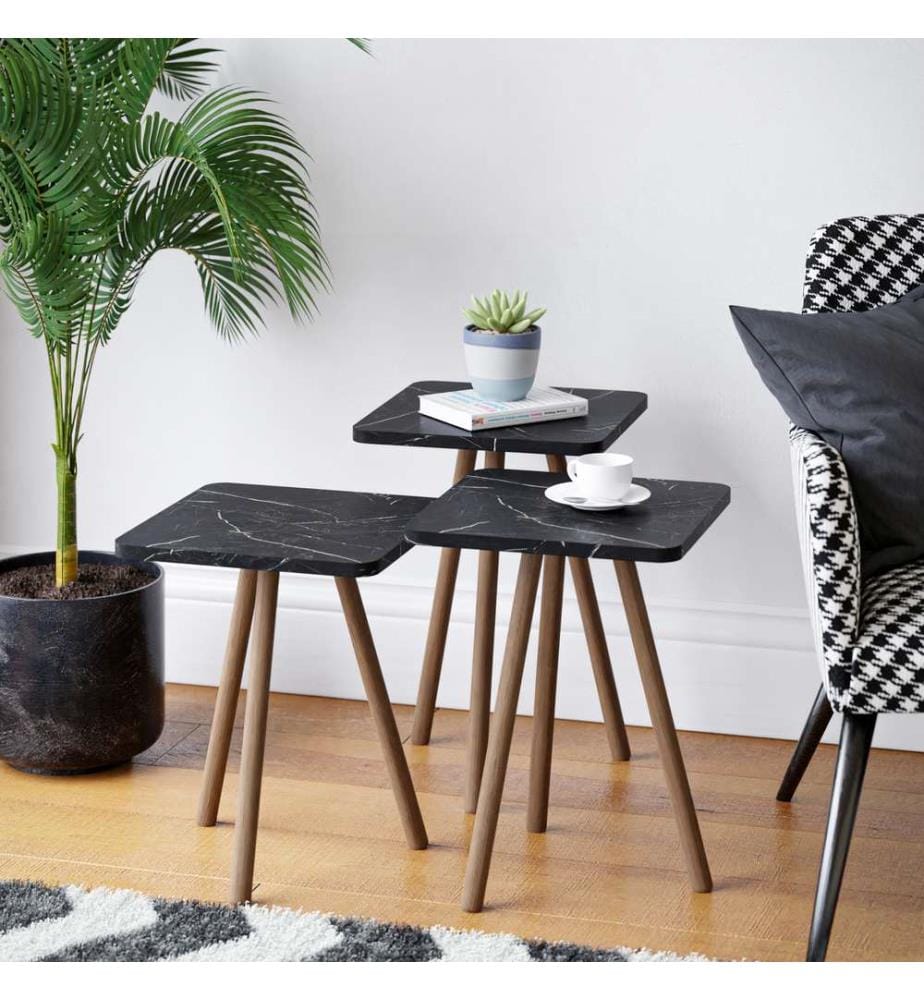 Beistelltisch Set Hobro im 3er Set Quadratisch 49x34x34 cm