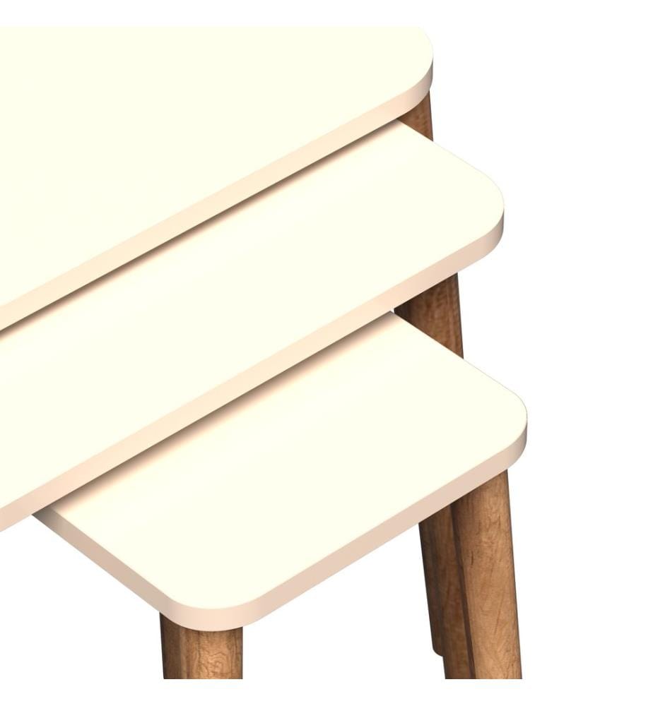 Ensemble de 3 tables gigognes Rangstrup, couleur crème