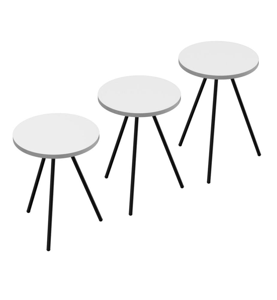 Ensemble de 3 tables gigognes Ølgod, blanc