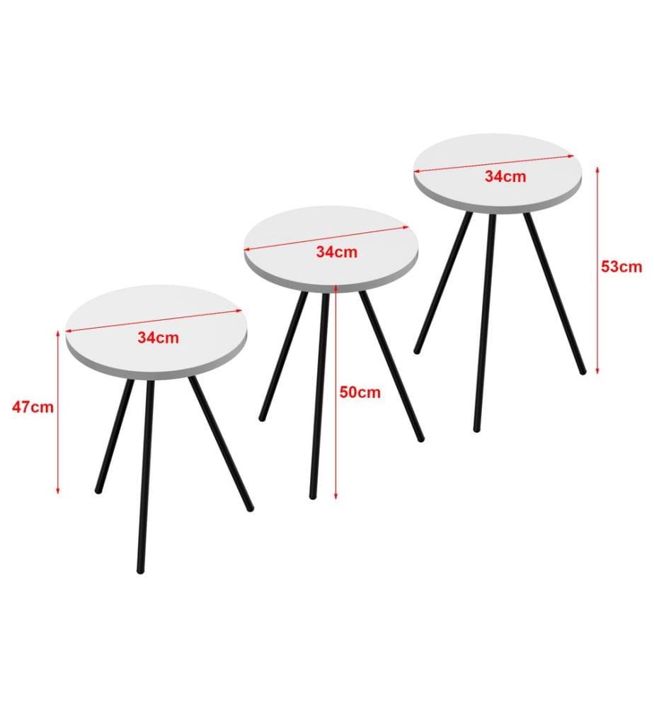 Ensemble de 3 tables gigognes Ølgod, blanc