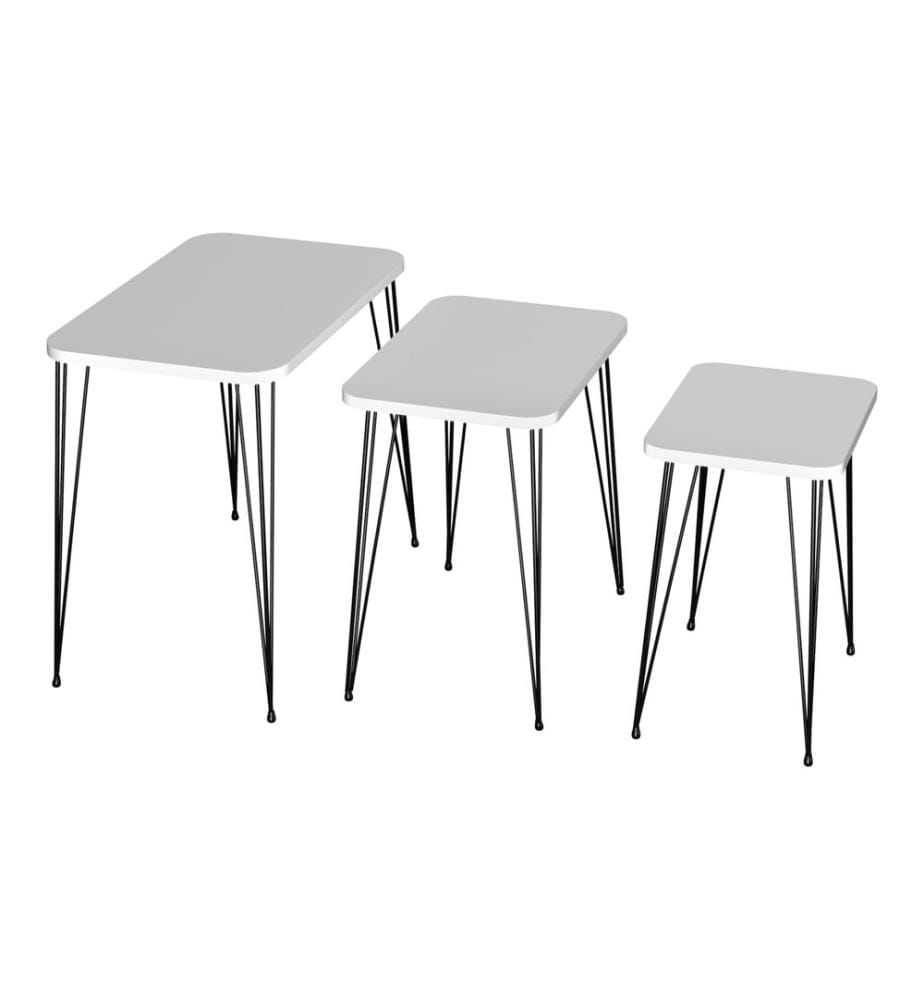 Ensemble de 3 tables gigognes Rudkøbing, blanc