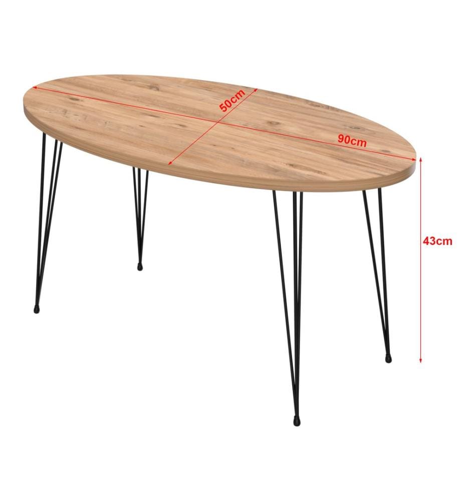 Table basse Skævinge 43 x 90 x 50 cm, couleur bois