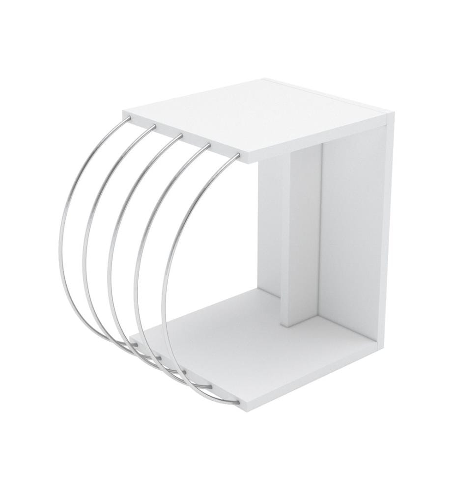Beistelltisch Vefsn 46x30x42 cm Weiss Chrom
