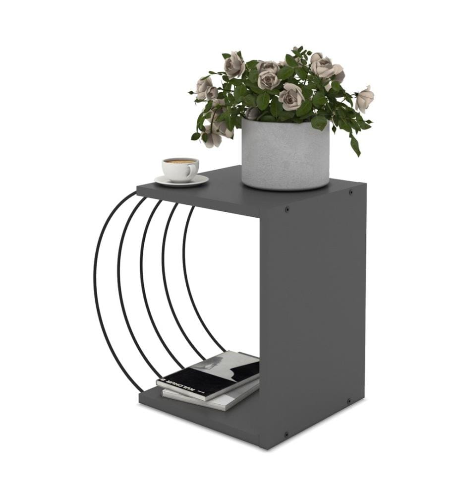 Beistelltisch Vefsn 46x30x42 cm Anthrazit Schwarz