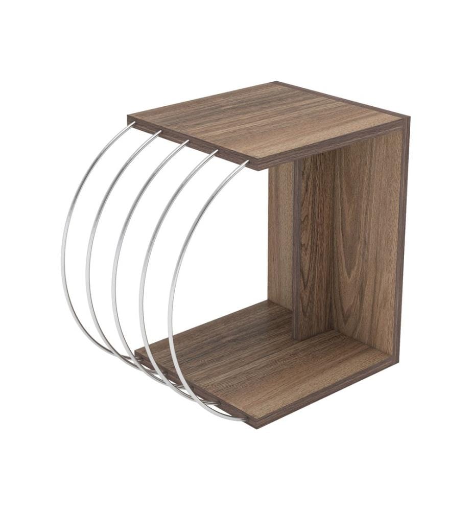 Beistelltisch Vefsn 46x30x42 cm Walnuss Chrom
