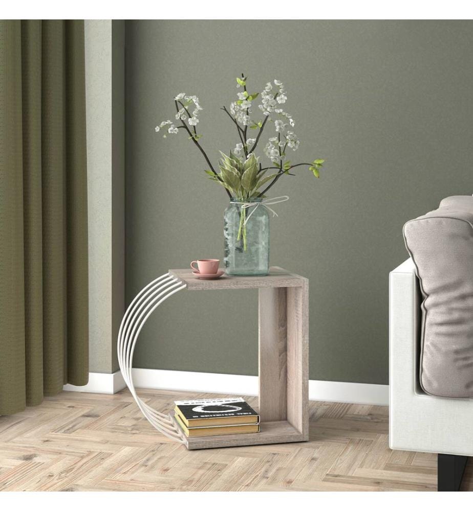 Beistelltisch Vefsn 46x30x42 cm Eiche Weiss