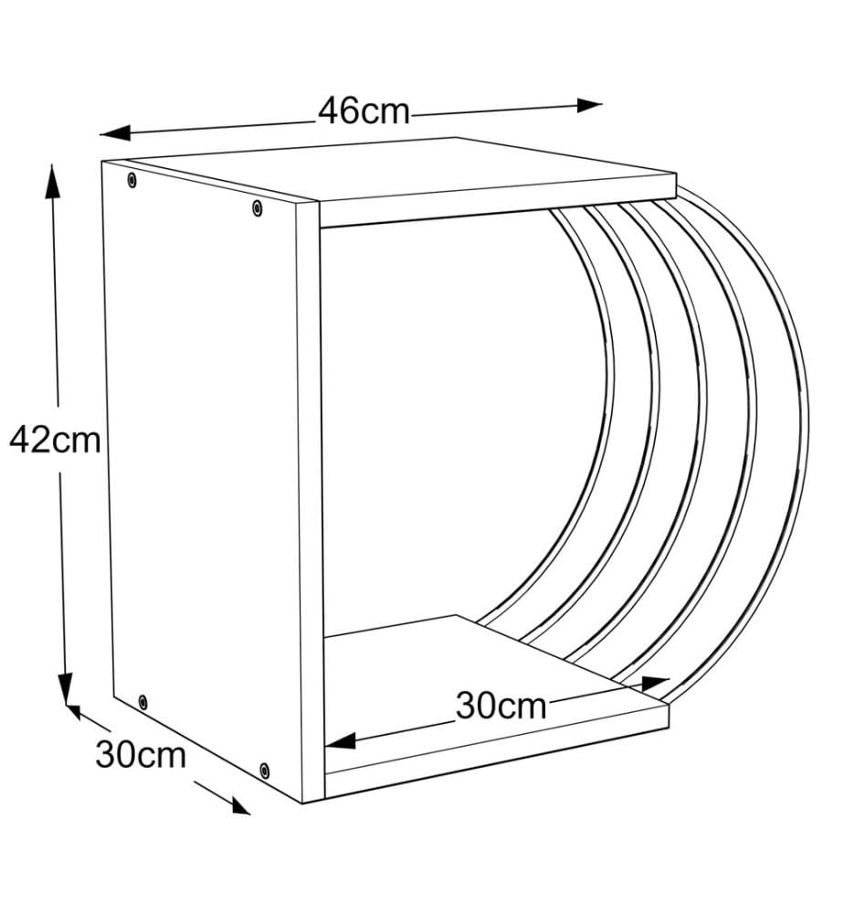 Beistelltisch Vefsn 46x30x42 cm Eiche Weiss