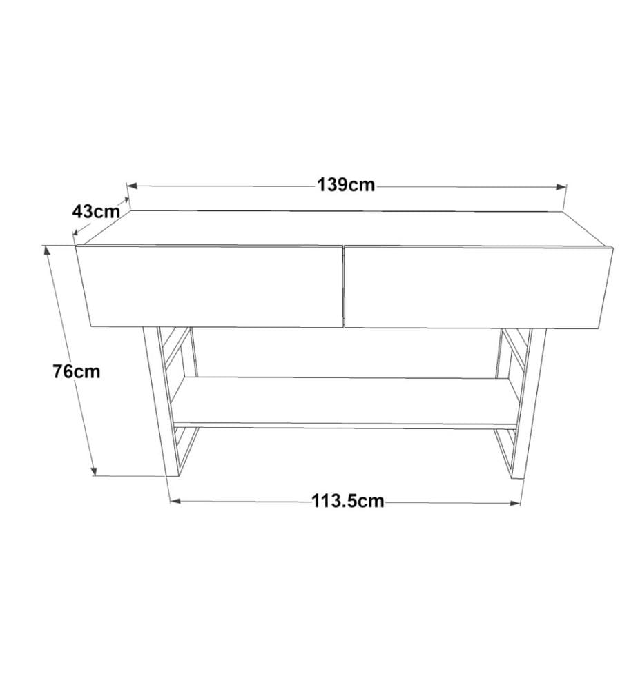 Table console Lappeenranta 139 x 43 x 76 cm, noir anthracite