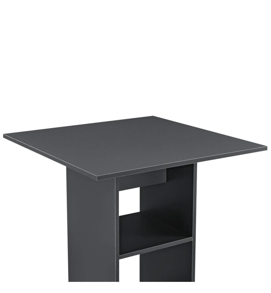 Bartisch Visby 110x70x70 cm mit 3 Regalfächern Dunkelgrau