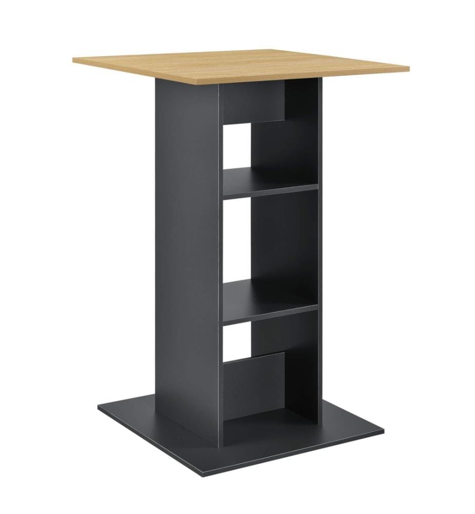 Bartisch Visby 110x70x70 cm mit 3 Regalfächern Dunkelgrau Holzfarben