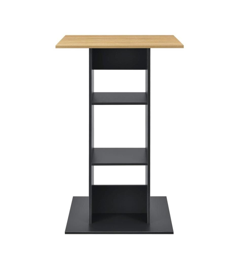 Bartisch Visby 110x70x70 cm mit 3 Regalfächern Dunkelgrau Holzfarben