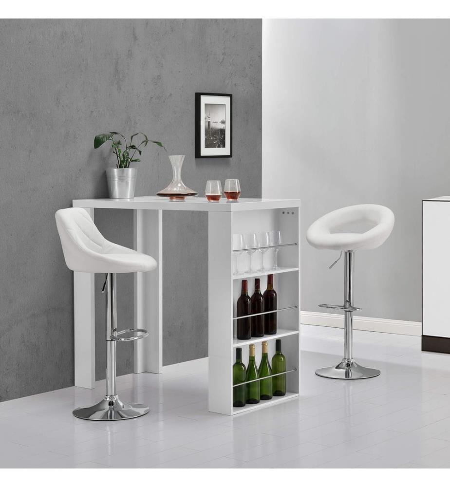 Bartisch Bonn 117 x 57 x 106,5 cm mit 3 Fächern Weiss