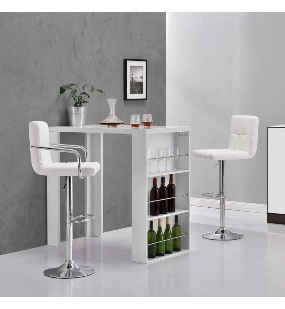 Bartisch Bonn 117 x 57 x 106,5 cm mit 3 Fächern Weiss
