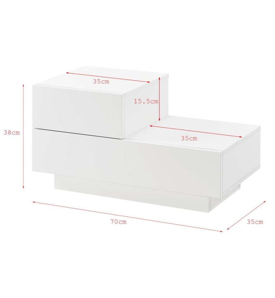 Nachttisch Sebokeng 38x70x35 cm mit Schublade Weiss