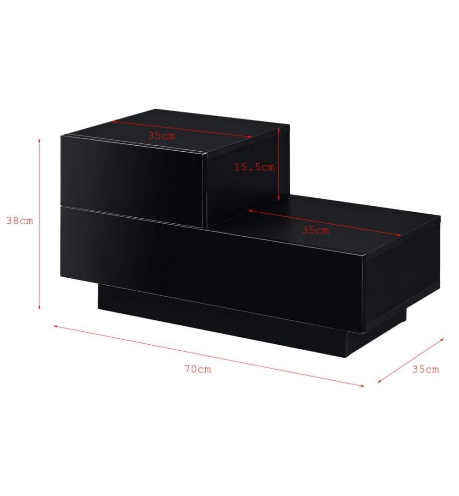 Nachttisch Sebokeng 38x70x35 cm mit Schublade Schwarz