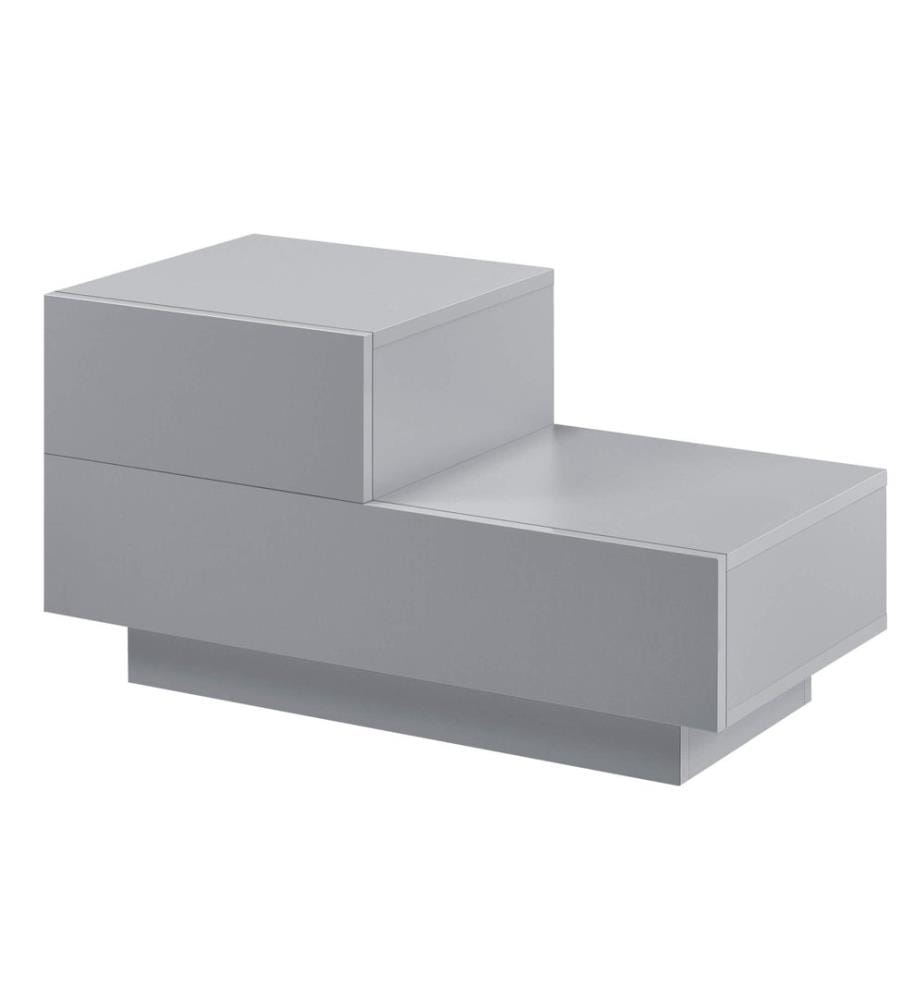 Nachttisch Sebokeng 38x70x35 cm mit Schublade Hellgrau