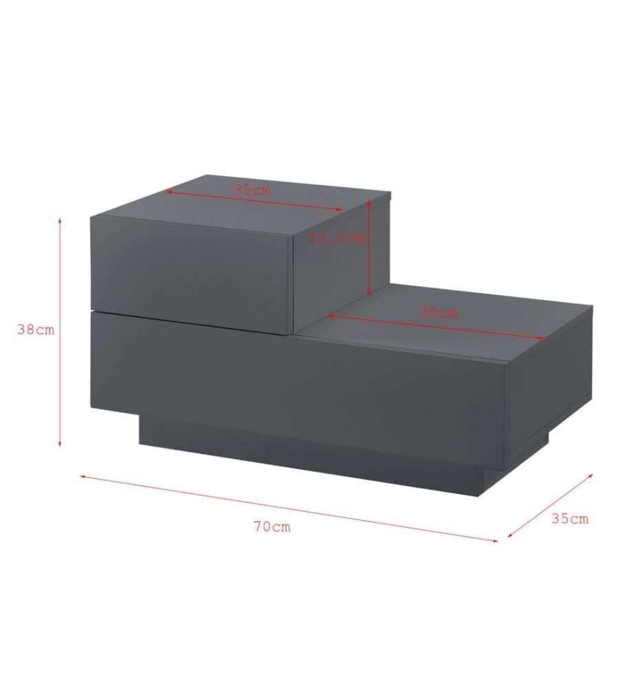 Nachttisch Sebokeng 38x70x35 cm mit Schublade Dunkelgrau
