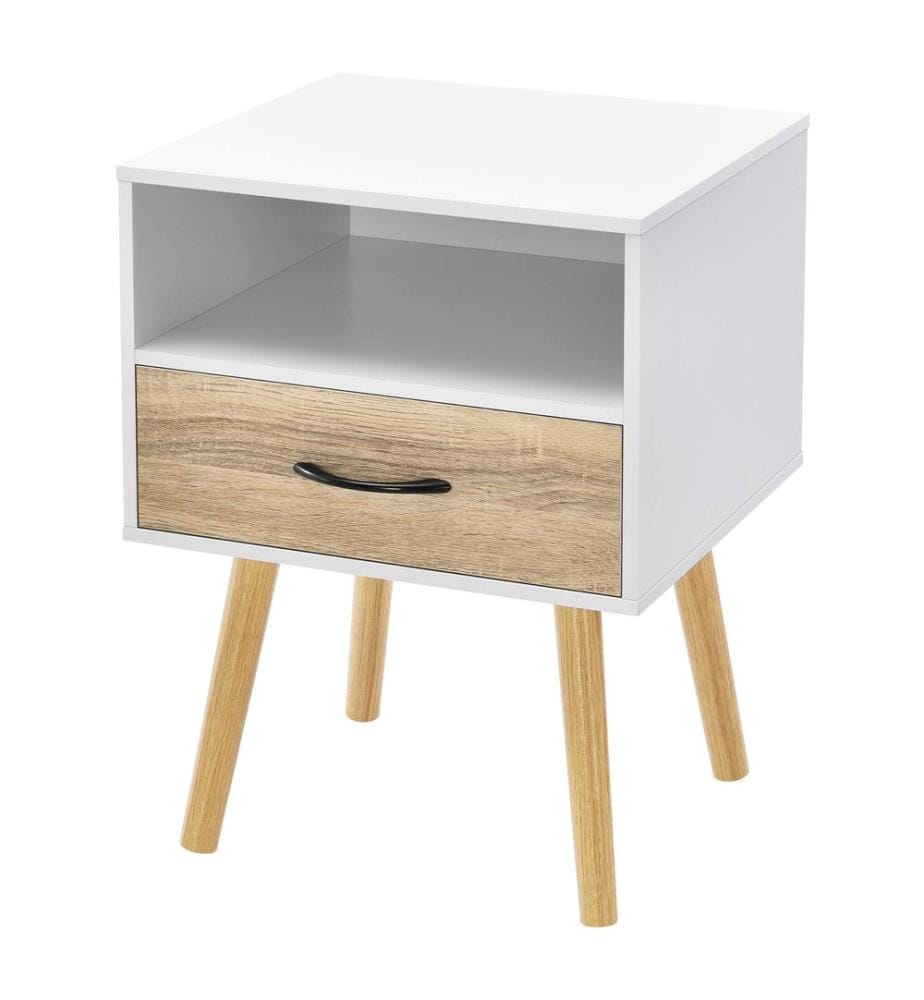 Nachttisch Beistelltisch Gävle 57 x 42 x 40 Weiss Eiche