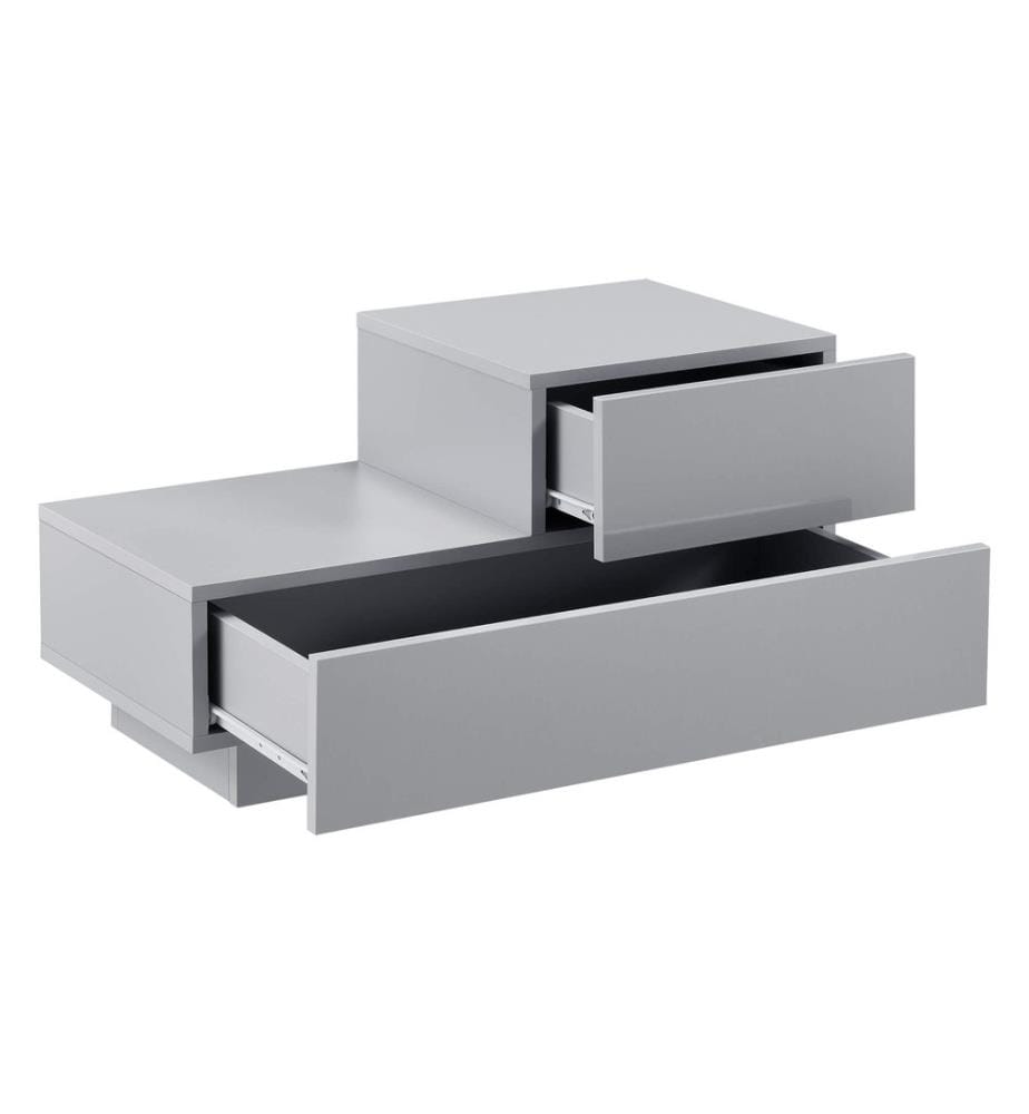 Nachttisch Sebokeng 38x70x35 cm mit Schublade Hellgrau