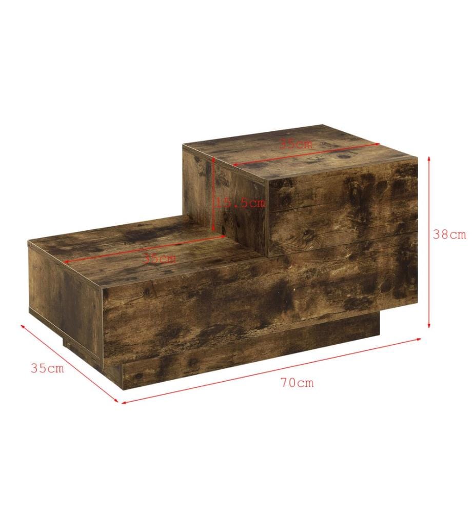 Nachttisch Sebokeng 38x70x35 cm mit Schublden Walnussoptik