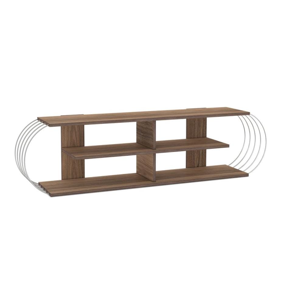 Fernsehtisch Robertsfors 160x31x42 cm Walnussoptik Chromfarben