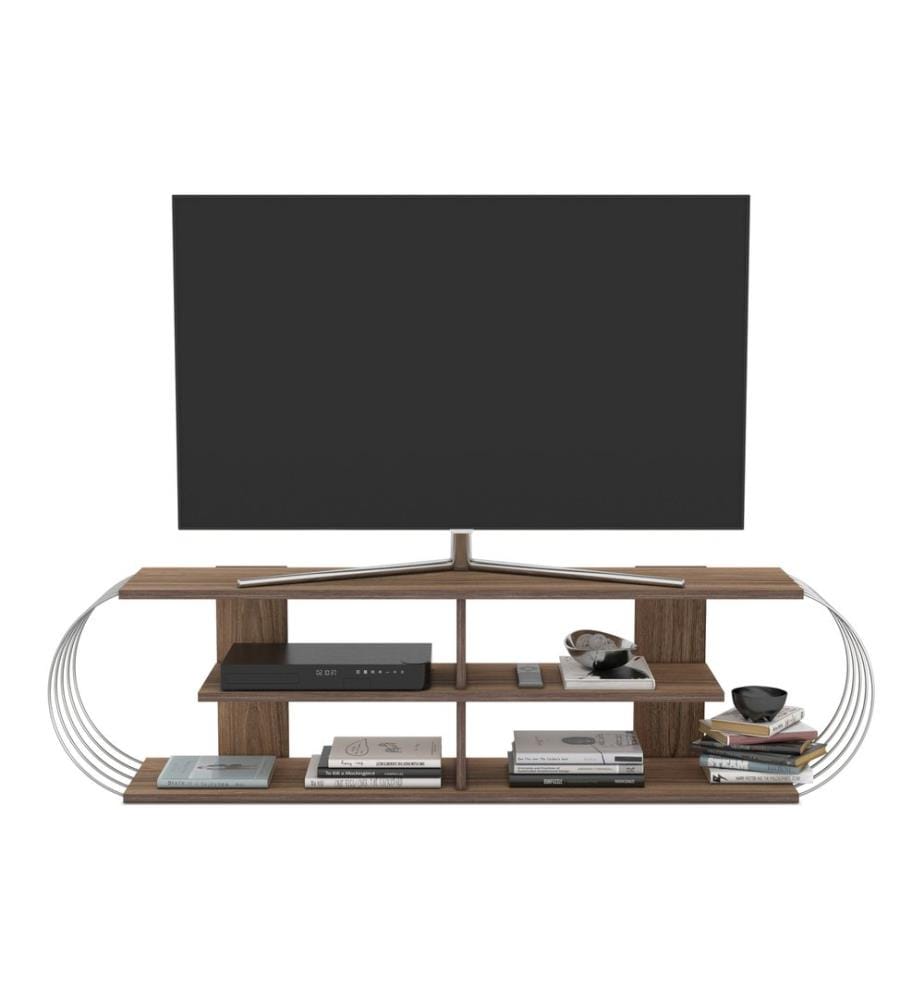 Fernsehtisch Robertsfors 160x31x42 cm Walnussoptik Chromfarben