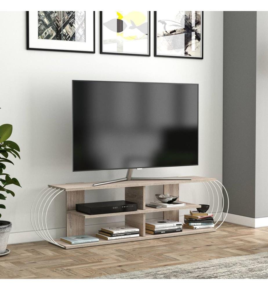 Fernsehtisch Robertsfors 160x31x42 cm Eicheoptik Weiss