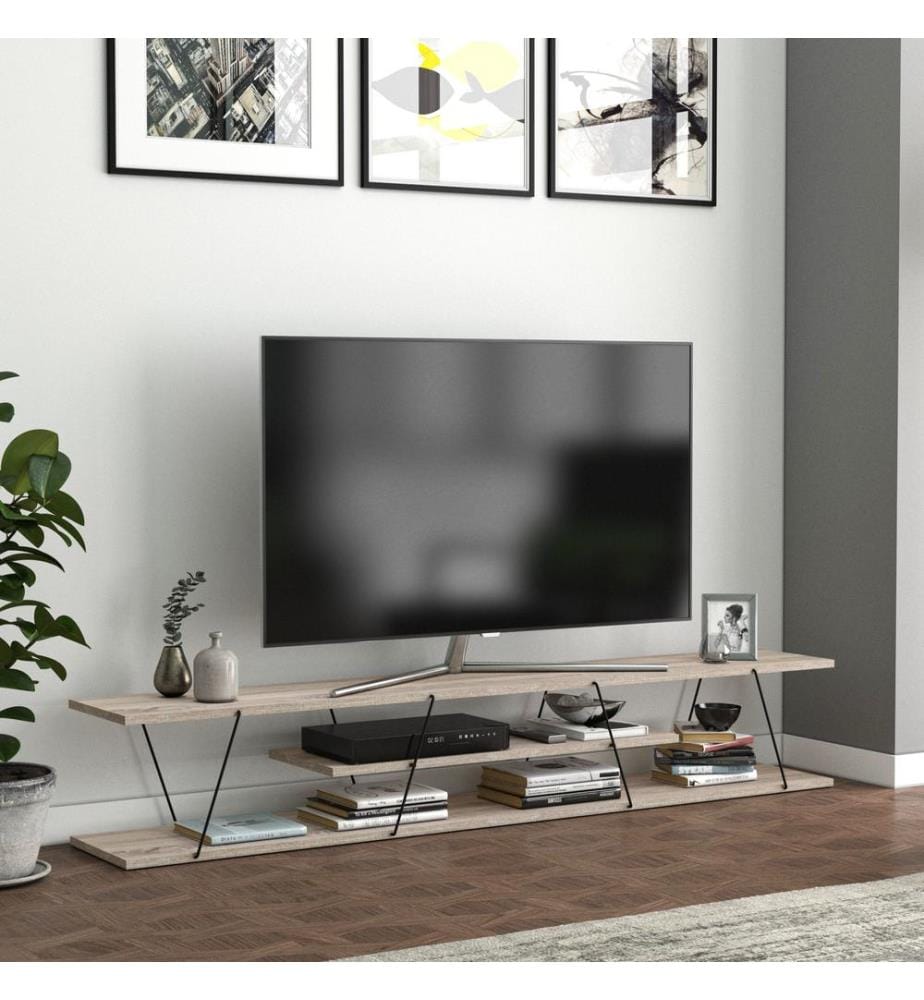 Fernsehtisch Säffle 180x33x30 cm Eicheoptik Schwarz