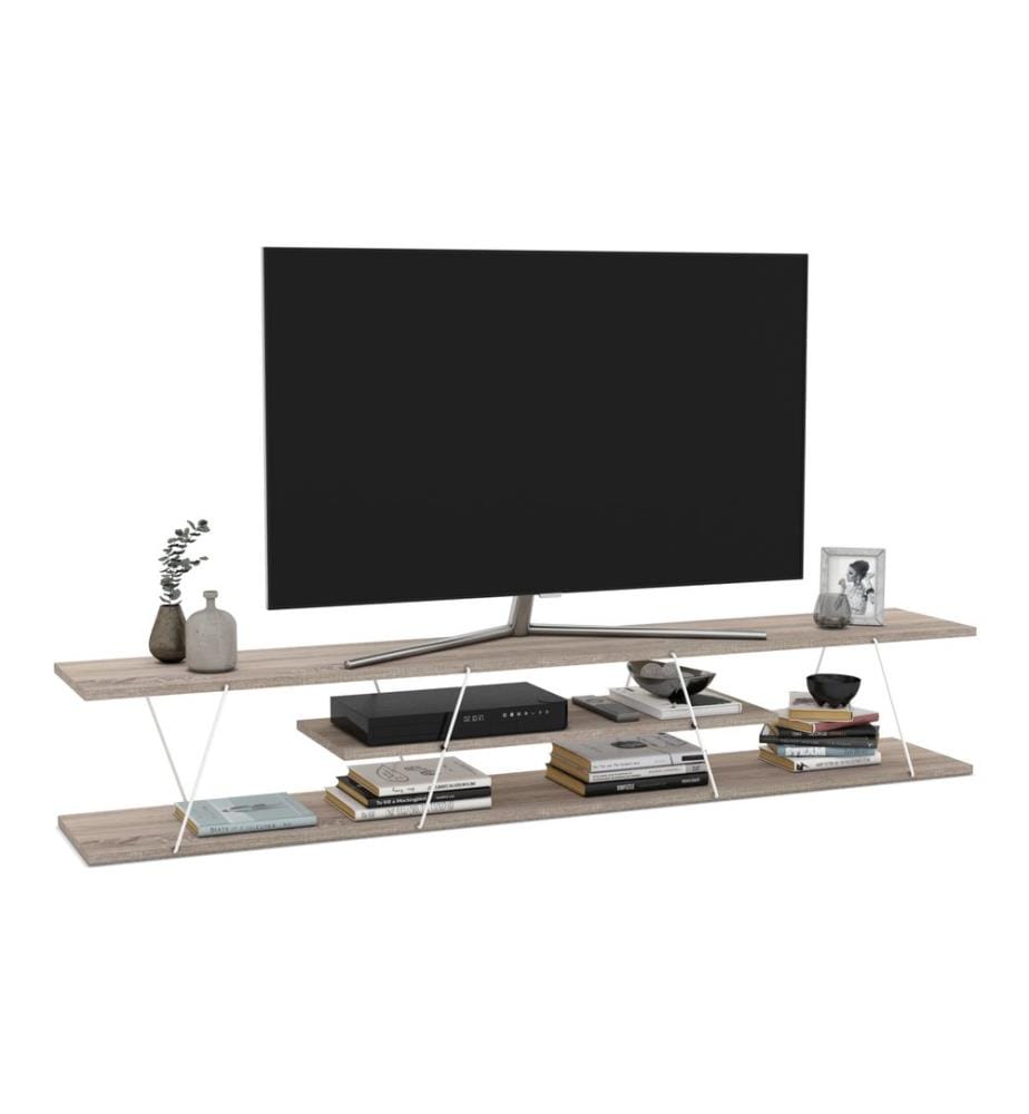 Fernsehtisch Säffle 180x33x30 cm Eicheoptik Weiss