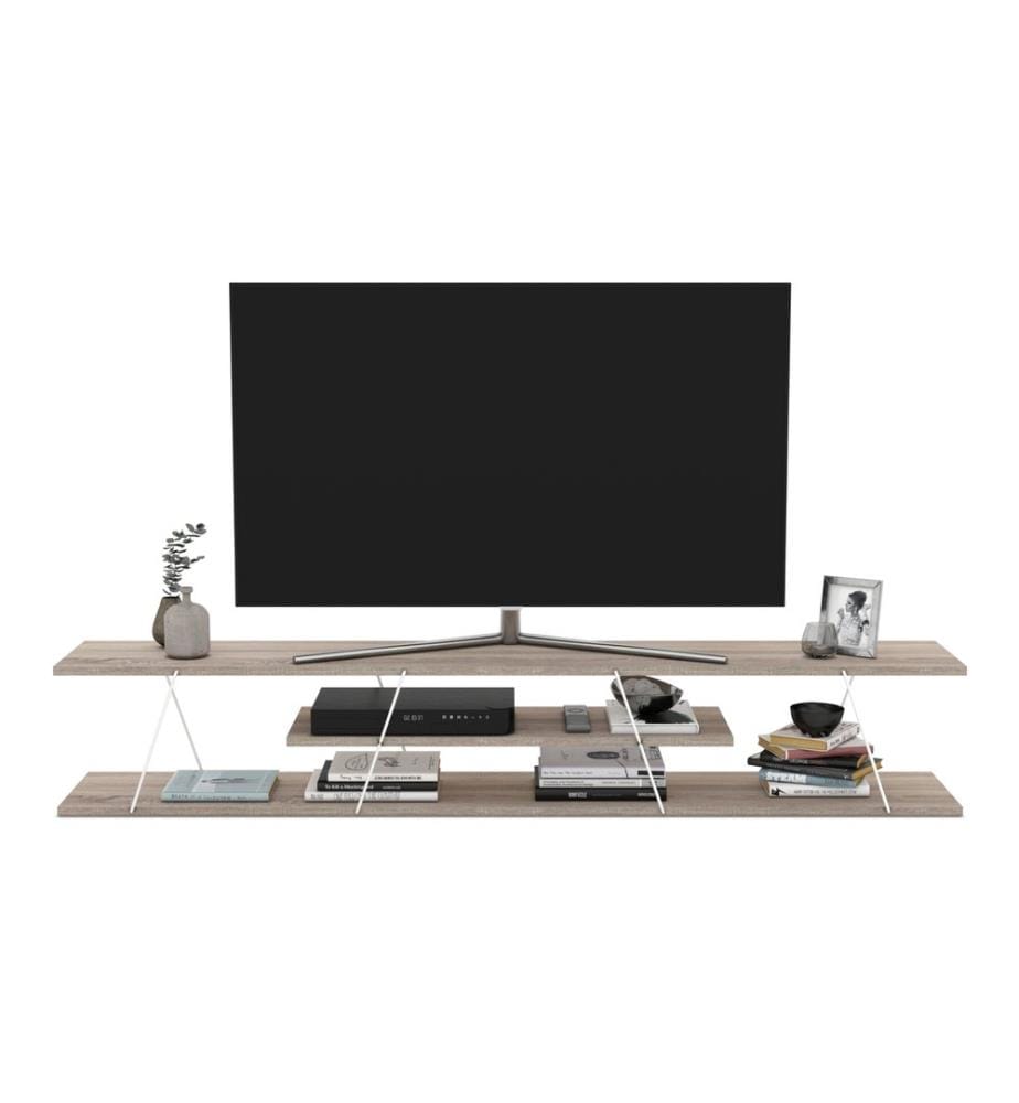 Fernsehtisch Säffle 180x33x30 cm Eicheoptik Weiss