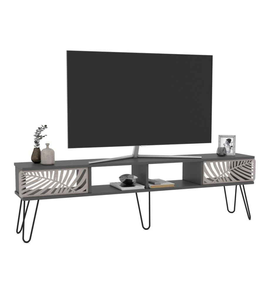 Fernsehtisch Salangen 180x30x49 cm Anthrazit Schwarz