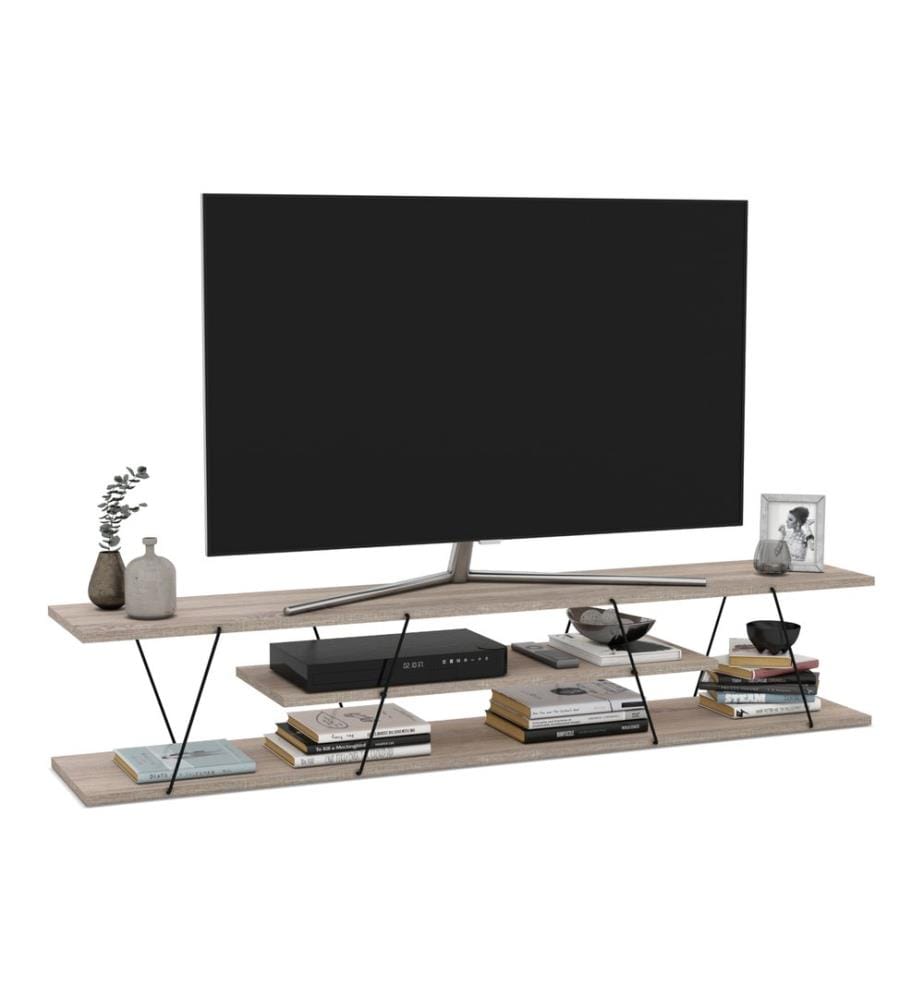 Fernsehtisch Säffle 160x33x30 cm Eicheoptik Schwarz