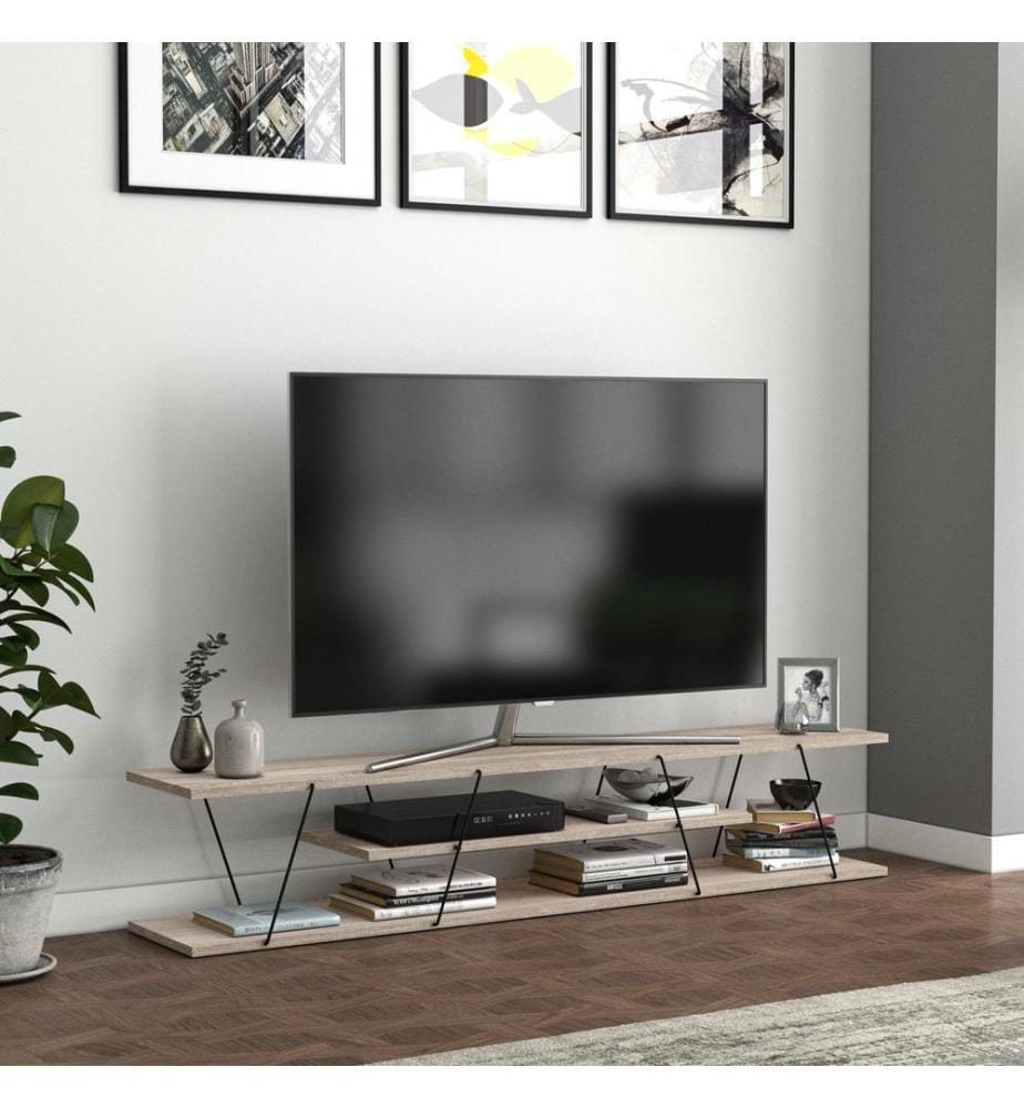 Fernsehtisch Säffle 160x33x30 cm Eicheoptik Schwarz