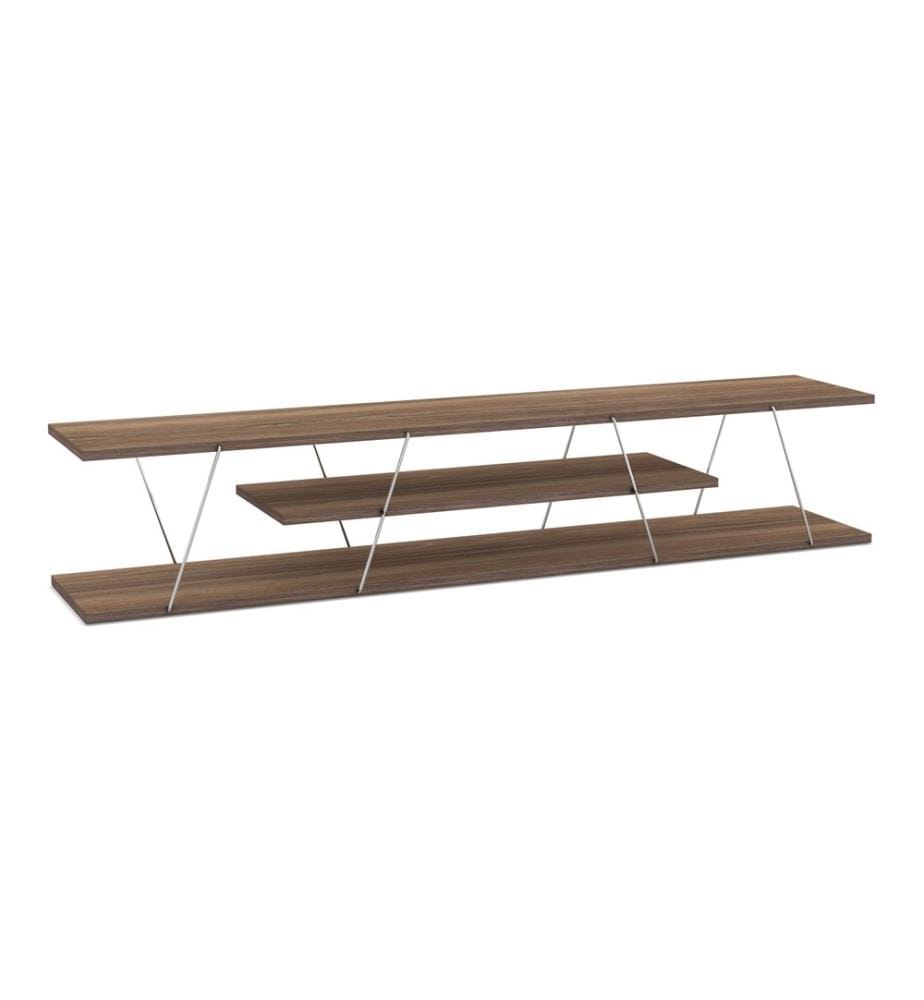 Fernsehtisch Säffle 160x33x30 cm Walnussoptik Chromfarben