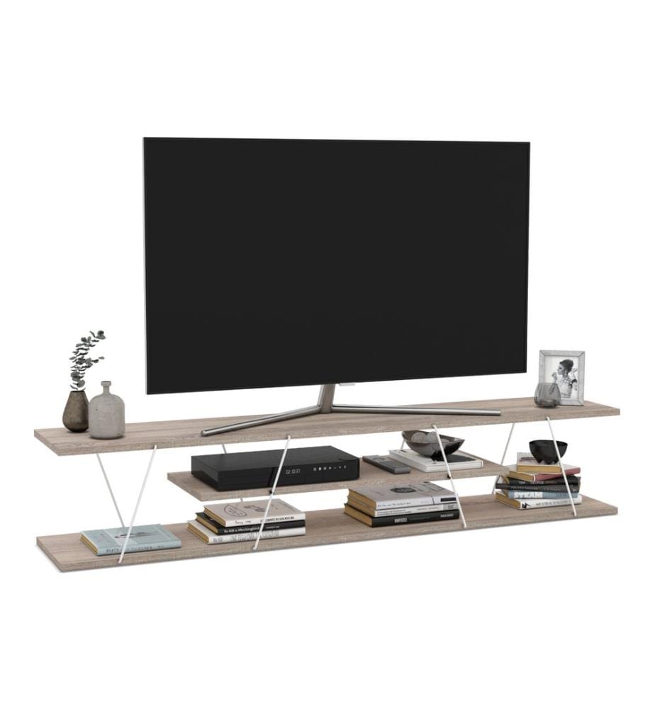 Fernsehtisch Säffle 160x33x30 cm Eicheoptik Weiss