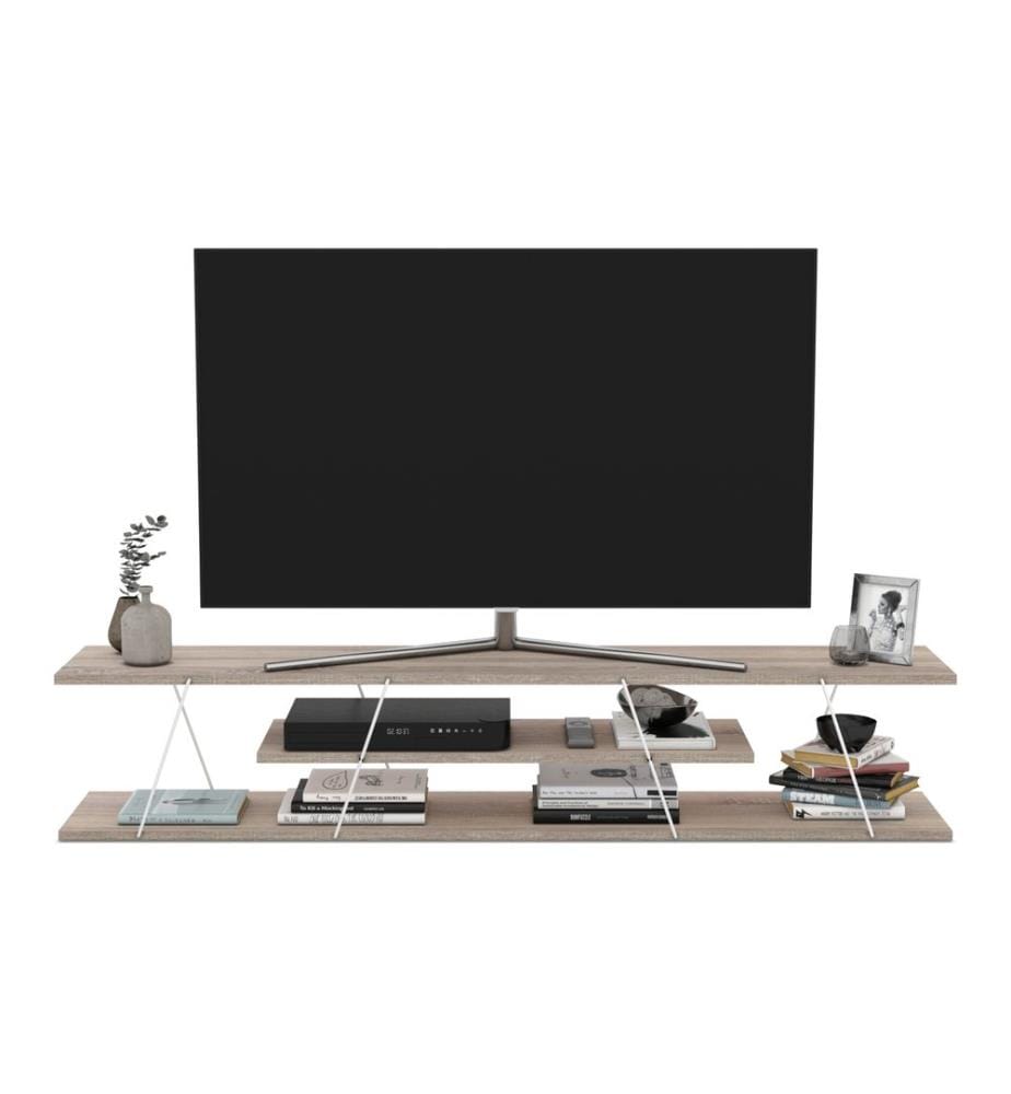 Fernsehtisch Säffle 160x33x30 cm Eicheoptik Weiss