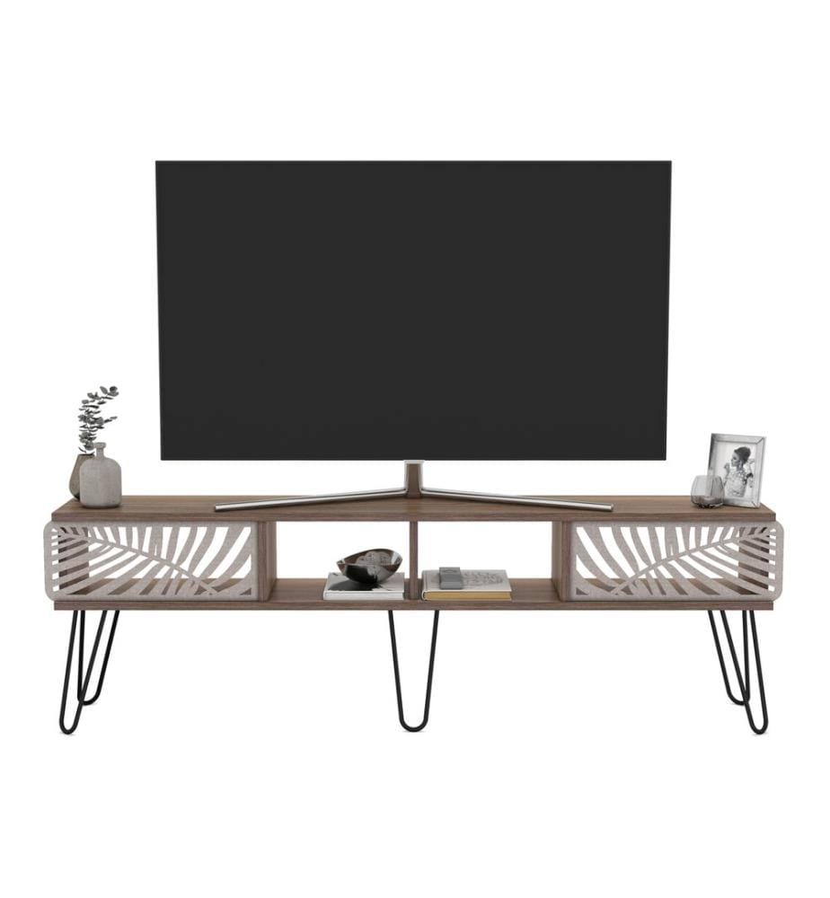 Meuble TV Salangen 160 x 30 x 49 cm, aspect noyer noir