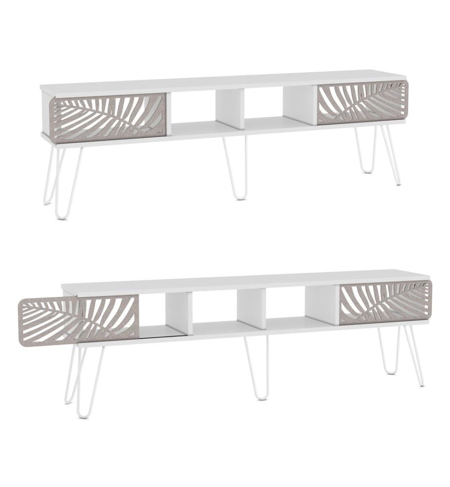 Meuble TV Salangen 160 x 30 x 49 cm, blanc
