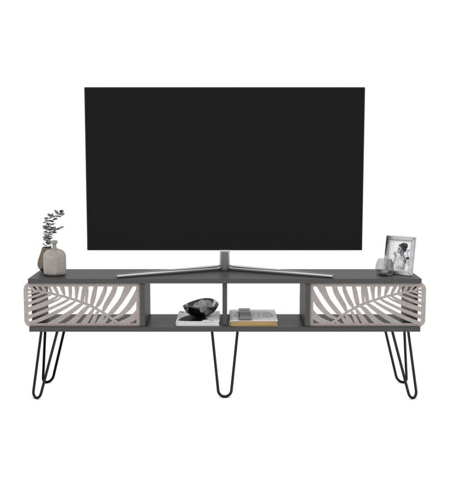 Meuble TV Salangen 160 x 30 x 49 cm, noir anthracite