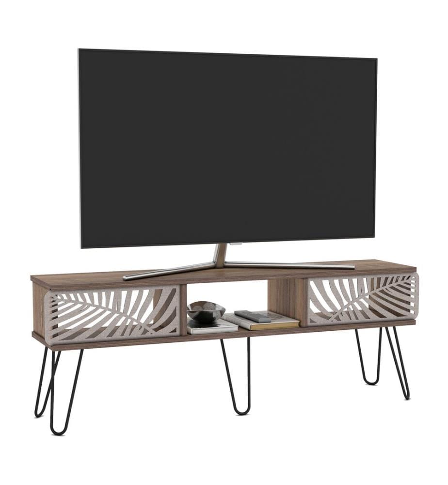 Meuble TV Salangen 139 x 30 x 49 cm, aspect noyer noir
