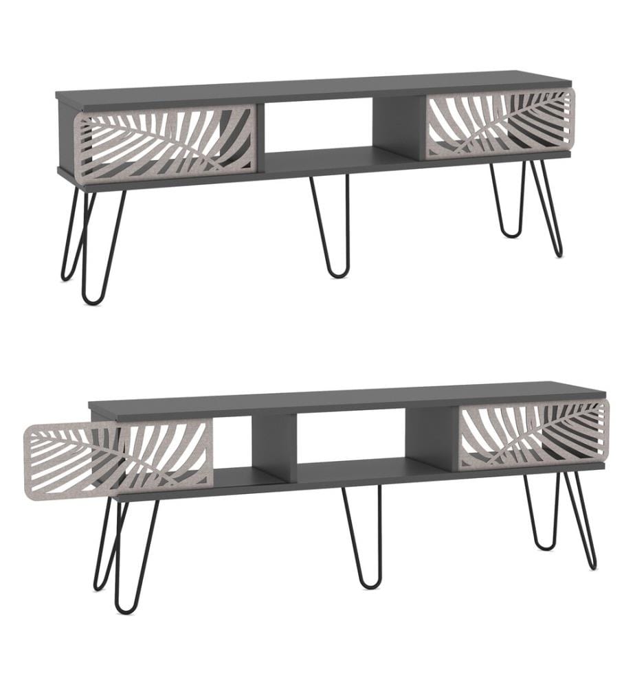 Meuble TV Salangen 139 x 30 x 49 cm, noir anthracite