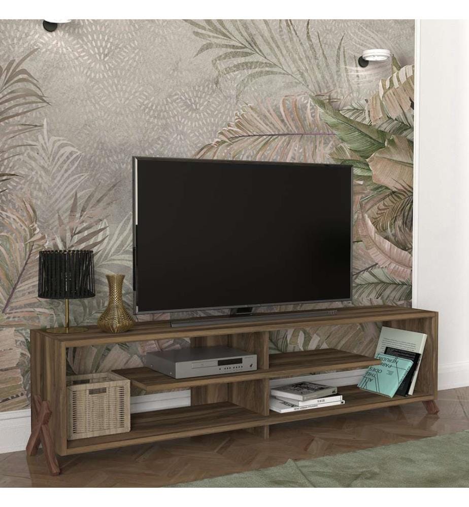 Meuble TV Perho 147,5 x 29,5 x 38,5 cm, noyer