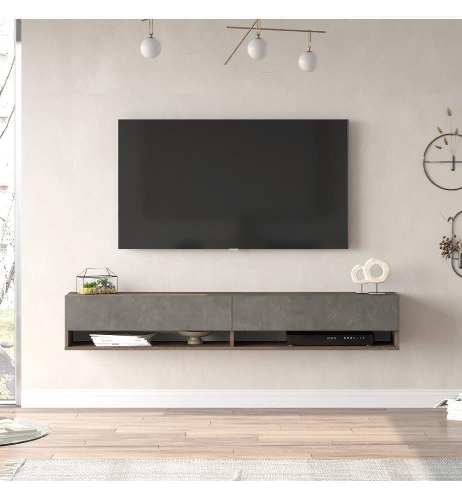 Fernsehtisch Laitila 180x31.5x29.5 cm Eiche dunkel Betonoptik