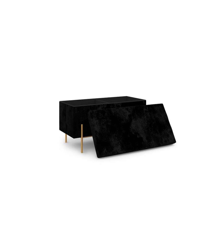 Loan velvet bench - 76 cm - Black