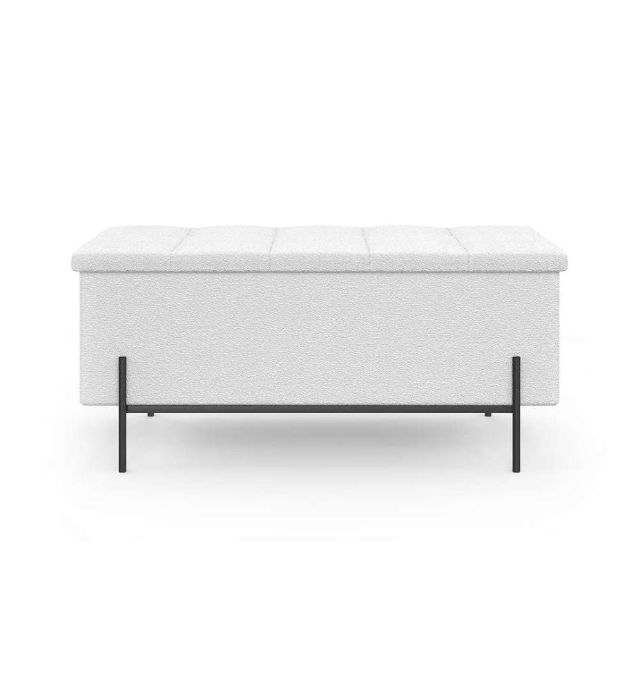 Bench chest with gold legs Loan 100 cm - White