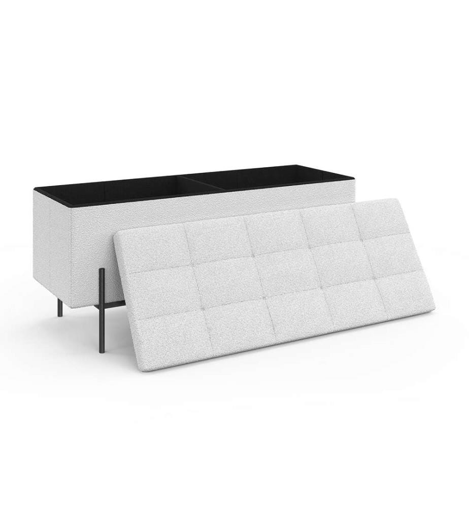 Bench chest with gold legs Loan 100 cm - White