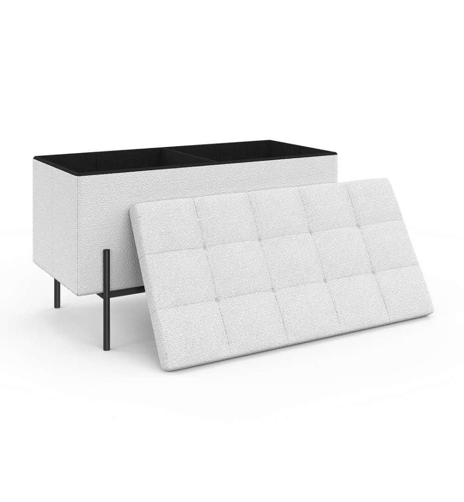 Bench chest with gold legs Loan 76 cm - White