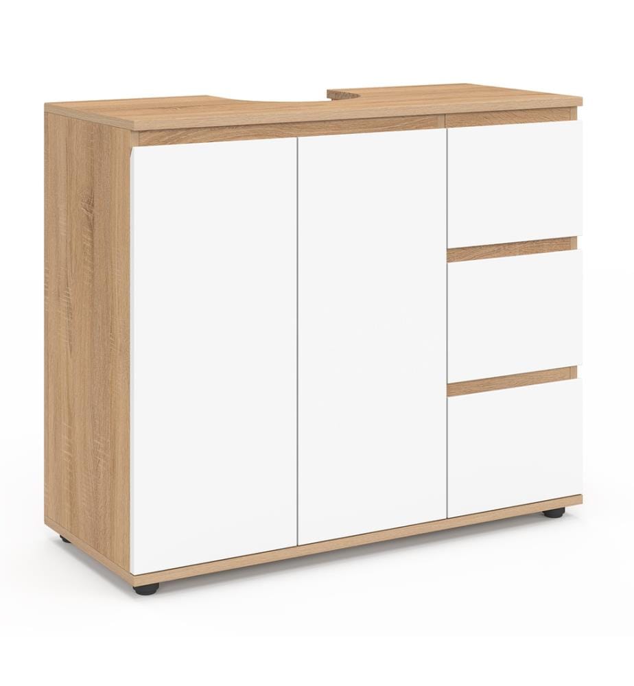 Tom vanity unit - White and Brown