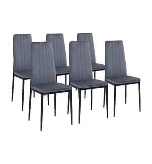 Set of 6 Contemporary Jade Velvet Chairs - Light Grey